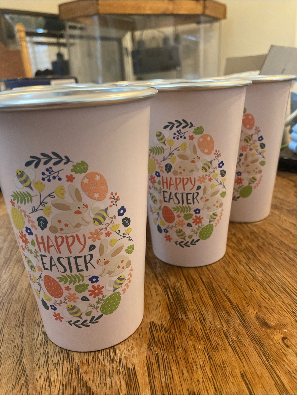 Aluminum Happy Easter Pastel Party Cups - Pack of 6